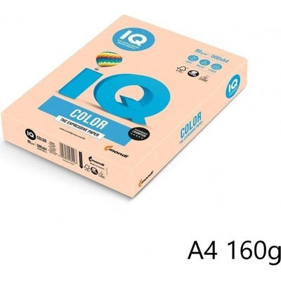 Papír IQ Color A4 160g SA24 pastelová lososová 250listů – Hledejceny.cz
