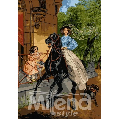 Milena Style Ездачката - гоблен със схема конци dmc 1: 1