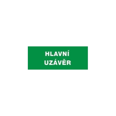 Hlavní uzávěr 72010 tabulka