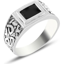 Olivie Pánsky strieborný prsteň ONYX 5708