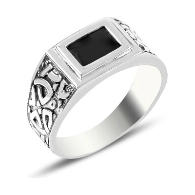 Olivie Pánsky strieborný prsteň ONYX 5708