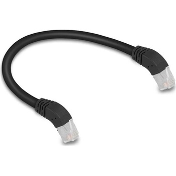 Delock Мрежов кабел RJ45 Cat. 6A S/FTP ъгъл надолу/надолу 45 градуса 0.25m Черен, Delock 80273 (80273)