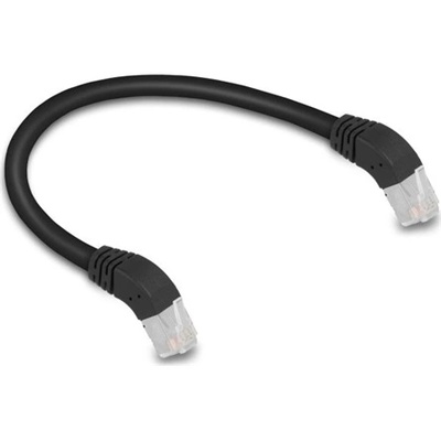 Delock Мрежов кабел RJ45 Cat. 6A S/FTP ъгъл надолу/надолу 45 градуса 0.25m Черен, Delock 80273 (80273)