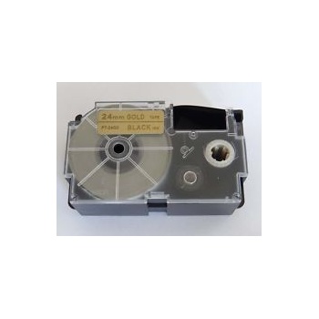 Pro Casio Съвместима лента с Casio XR-24GD1 24mm x 8m черен печат / златна основа (XR24GD)