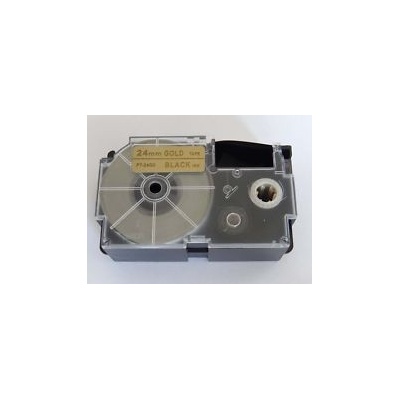 Compatible Съвместима лента с Casio XR-24GD1 24mm x 8m черен печат / златна основа (XR24GD)