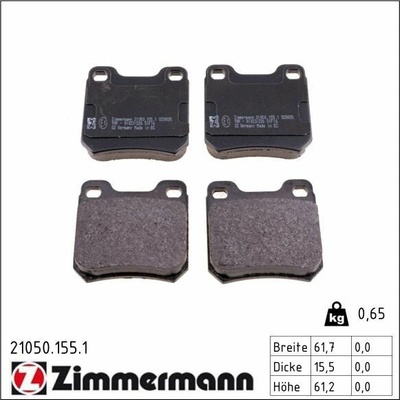 Sada brzdových destiček, kotoučová brzda ZIMMERMANN 21050.155.1 (210501551)
