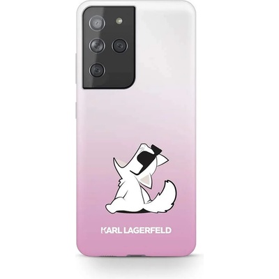 KARL LAGERFELD Choupette Fun Case - дизайнерски кейс с висока защита за Samsung Galaxy S21 Ultra (розов)