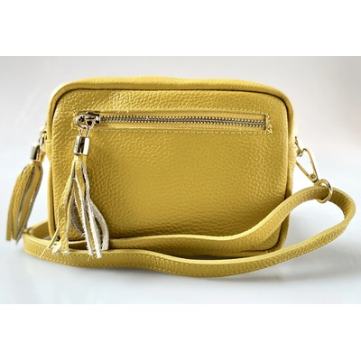 Leather Country dámská kožená crossbody kabelka LC9461207 žlutá