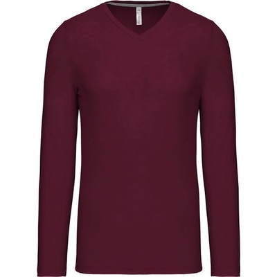 Kariban v-neck k358 / Мъжка тениска с дълъг ръкав - бордо xxl (20k35805405)