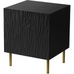 Cama meble Нощно шкафче 2 бр. JUNGLE 53.5x40.5x44 черен мат + златисти крака (JUNGLE SZN CZ)