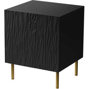 Cama meble Нощно шкафче 2 бр. JUNGLE 53.5x40.5x44 черен мат + златисти крака (JUNGLE SZN CZ)