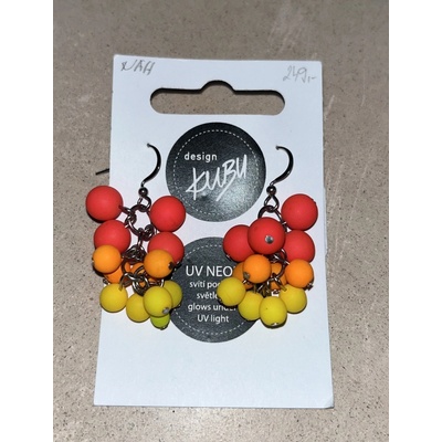 KUBUdesign náušnice kuličky neon růžové 0001806