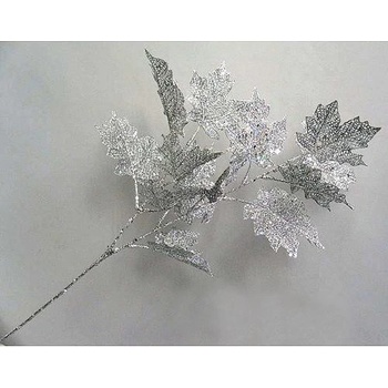 Magic Home Vianočná vetvička 65 cm strieborná