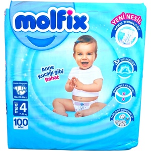 Molfix Бебешки пелени Maxi 4 (7-14 kg), 100 бр