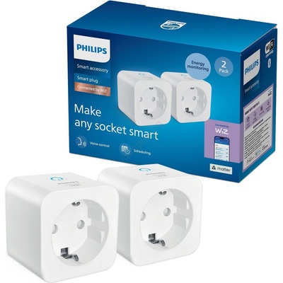 Philips Smart Philips - комплект 2x умен контакт SCHUKO 2300W + измервател на мощността Wi-Fi (P7694)