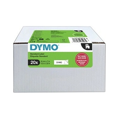 Dymo D1 2231632, 12mm x 7m, čierna tlač / biely podklad, originálna páska, 20ks