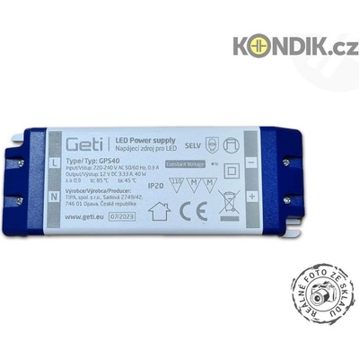 Geti GPS40 napájecí zdroj 12V/3,33A IP20