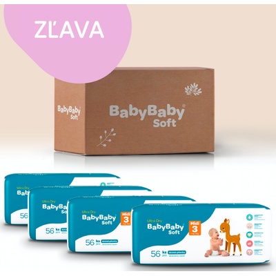 BabyBaby Soft Ultra Dry Midi 3 4-9 kg 224 ks
