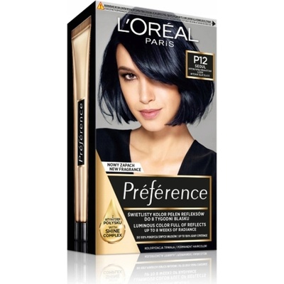 L'Oreal Paris Preference trwała barva na vlasy P12 Soul tmavě modrá černá