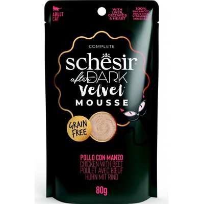 Schesir Cat After Dark Velvet Mousse kuře a hovězí 80 g