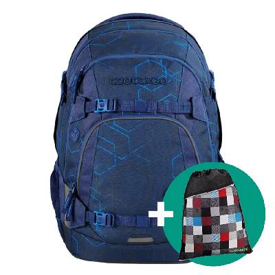 Školní batoh coocazoo MATE, Blue Motion, certifikát AGR + Dárek