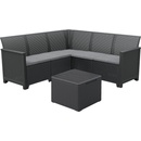 KETER EMMA CORNER 5 SEATER Set záhradný s úložným stolom, grafit/sivá
