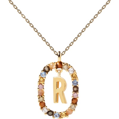 PDPAOLA Krásny pozlátený náhrdelník písmeno "R" letters CO01-277-U