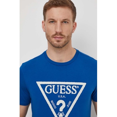 Guess Памучна тениска Guess в синьо с апликация M4RI78 KBW41 (M4RI78.KBW41)