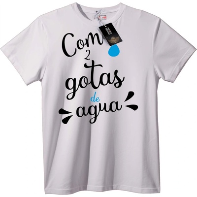 NOONEBRAND Тениска С две капки вода - L, White