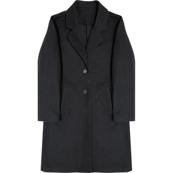 BALMOHK Палто Balmohk Long Basic coat - Black (Grey / Concrete Grey)