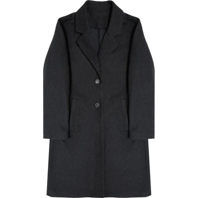 BALMOHK Палто Balmohk Long Basic coat - Black (Grey / Concrete Grey)