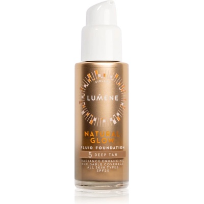 Lumene Natural Glow озаряващ фон дьо тен за естествен вид SPF 20 цвят 5 Deep Tan (Warm) 30ml