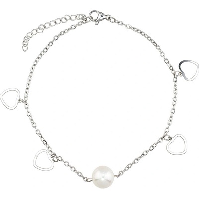 Linda's Jewelry Náramok na nohu perla a srdce chirurgická oceľ INR230