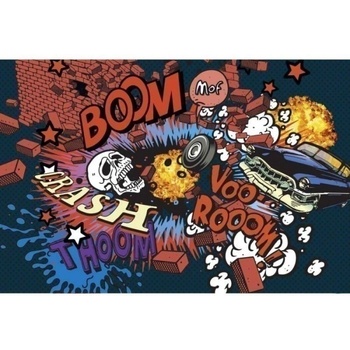 DIMEX ART s. r. o Флизелинов фототапет анимационна автомобилна катастрофа 375 x 250 см