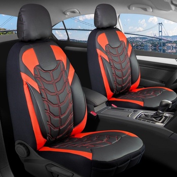 Streetech 3D Тапицерия за седалки кожена Streetech Classy - черна с червени елементи (EG-MDX35-101)