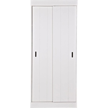 WOOOD Гардероб от бял бор с плъзгащи се врати 85x195 cm Row - WOOOD (378540-GOW)