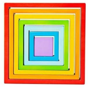 Bigjigs Toys Дървени квадрати за подреждане (bb301)