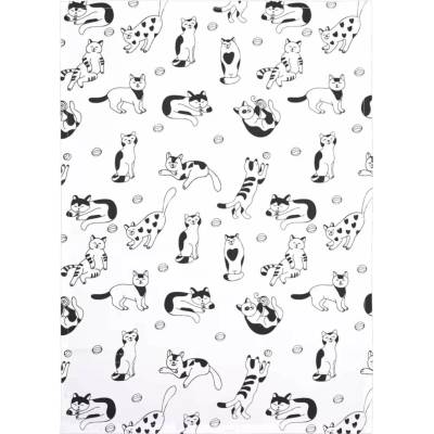SCANquilt DEKORO mačičky 50x70 cm biela čierna