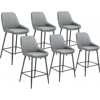 Tectake 405871 siera šedo / černá 6 ks