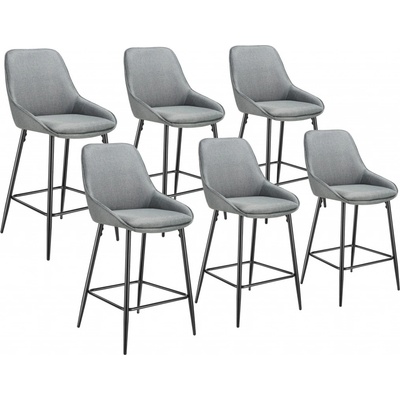 Tectake 405871 siera šedo / černá 6 ks