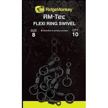 RidgeMonkey Obratlík RM-Tec Flexi Ring Swivel veľ.8 10 ks