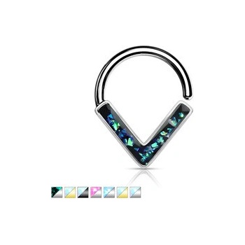 Piercingate piercing segment s opály PKR00150 Růžová