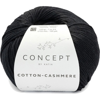 Katia Cotton Cashmere 89 Black Плетива прежда (CC 89)