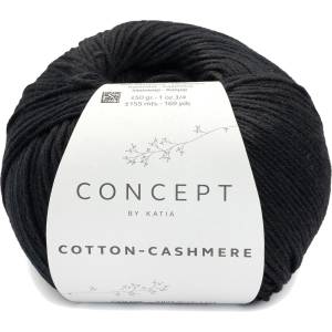 Katia Cotton Cashmere 89 Black Плетива прежда (CC 89)