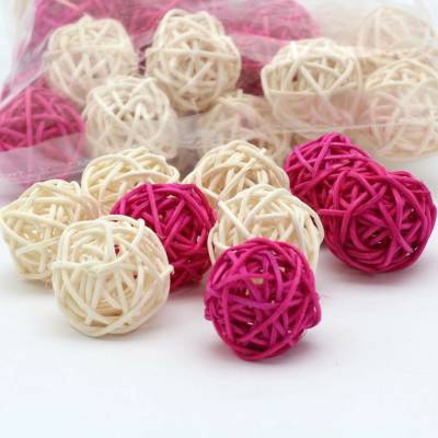 Ratan ball 4 cm / 30 kusů - růžová světlá - SU0953