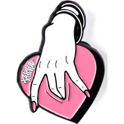 Pitcha kovový odznak HEART pink