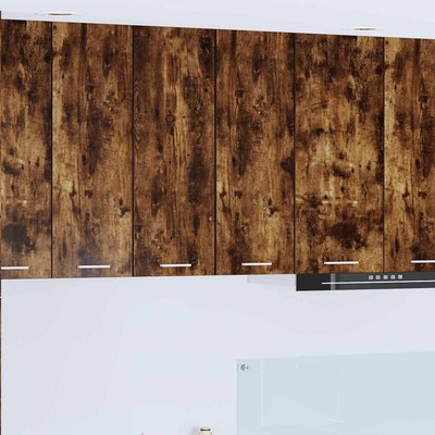 vidaXL Висящ шкаф Димящ дъб и бяло 30 x 31 x 80 см Инженерно дърво (884250)