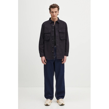 Barbour Памучна риза Barbour Barbour Jungle Sateen Overshirt в тъмносиньо със свободна кройка с класическа яка MOS0417 (MOS0417)