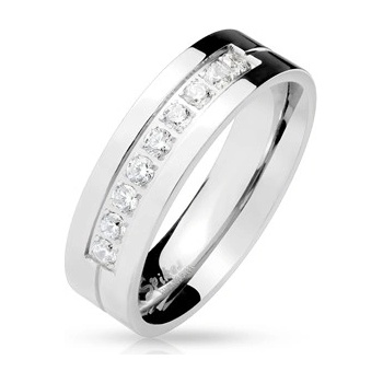 Šperky4U ocelový prsten se zirkony OPR1662