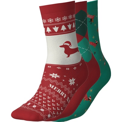 Esmara dámské vánoční ponožky 3 páry zelená/červená – Zboží Dáma